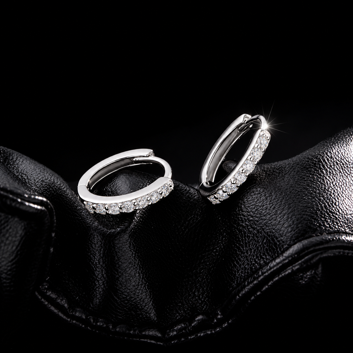 Moissanite Huggie Earrings
