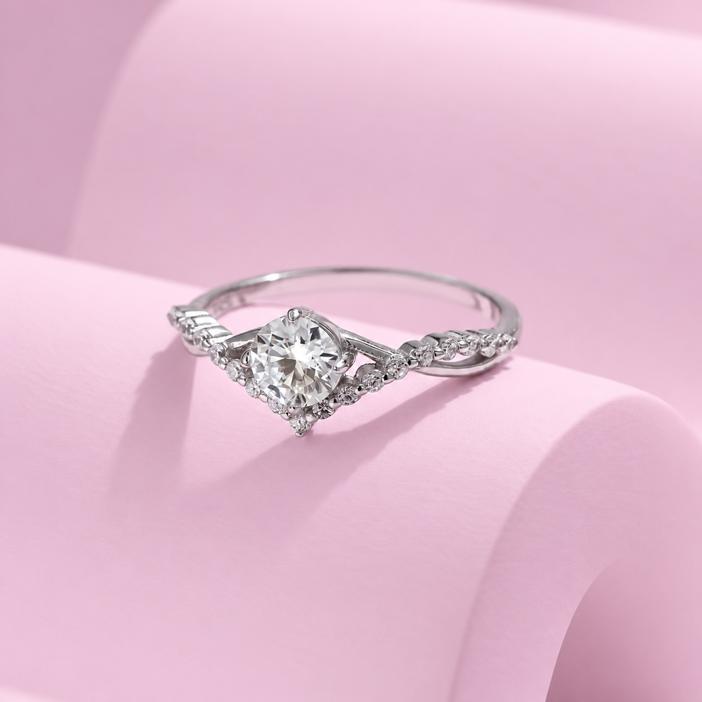 Moissanite Crown Ring
