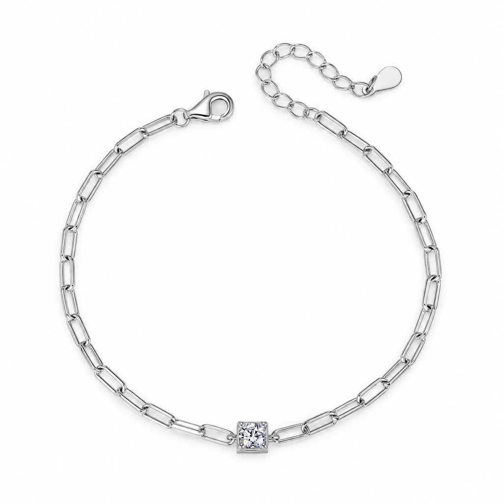 Paperclip Moissanite Bracelet