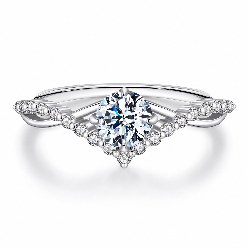 Moissanite Crown Ring