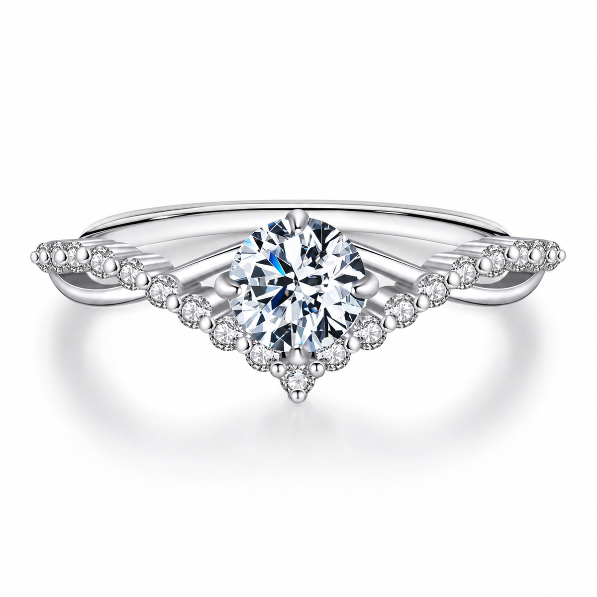 Moissanite Crown Ring