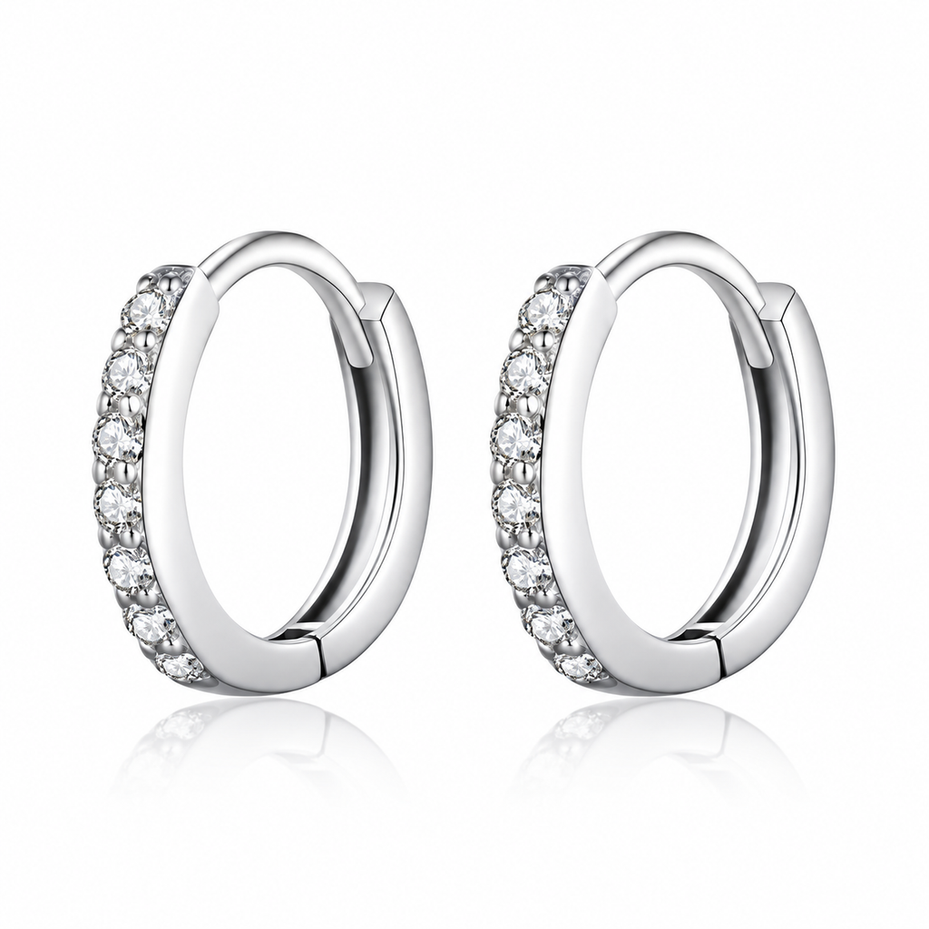 Moissanite Huggie Earrings